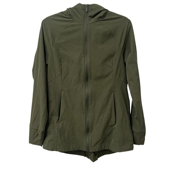 All In Motion Women's Lightweight Active Hooded Rain Jacket Green Sz Small - Picture 2 of 7